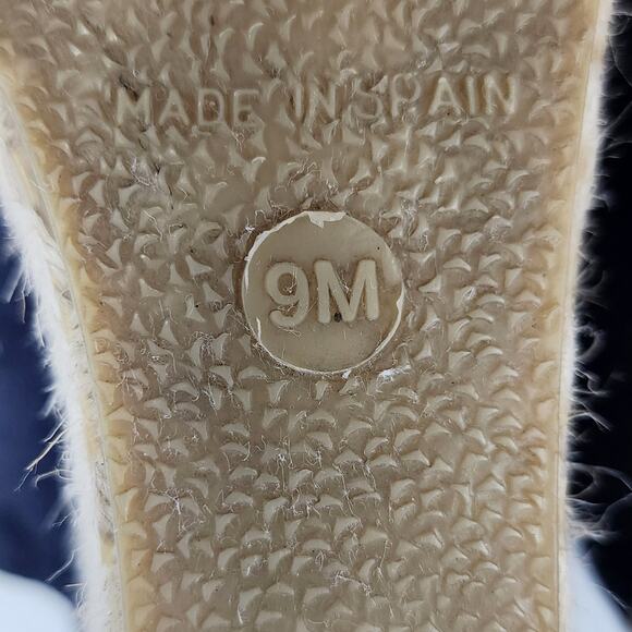 Vince Sutherland Espadrille Wedge Women 9M Navy Blue Suede Toe Strap Slip-on - Picture 12 of 12